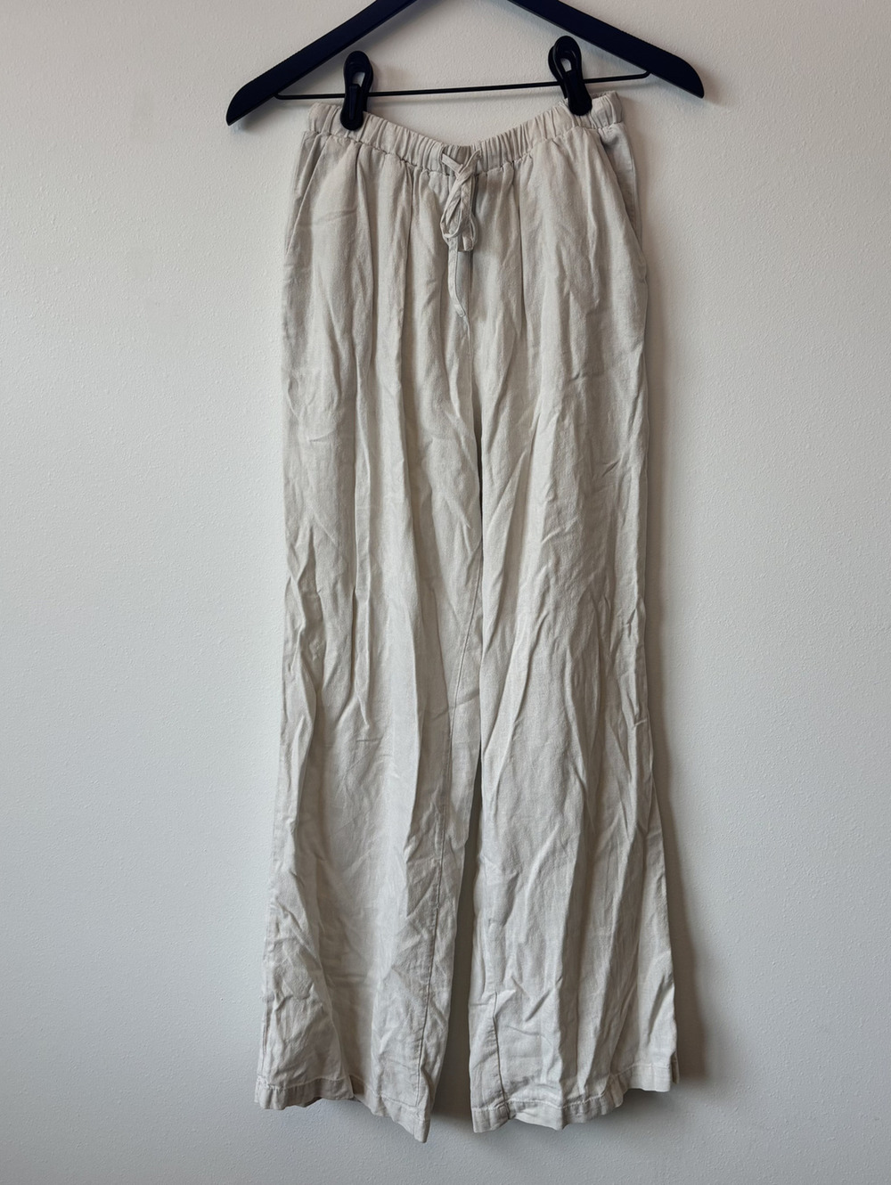 Linen like Wide Leg Pants
